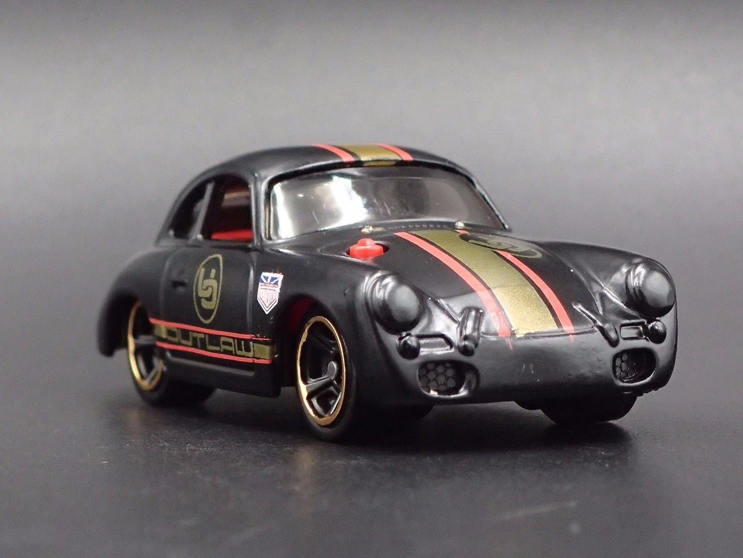 1955-1959 PORSCHE 356A URBAN OUTLAW BLACK 1:64 SCALE DIORAMA DIECAST MODEL CAR