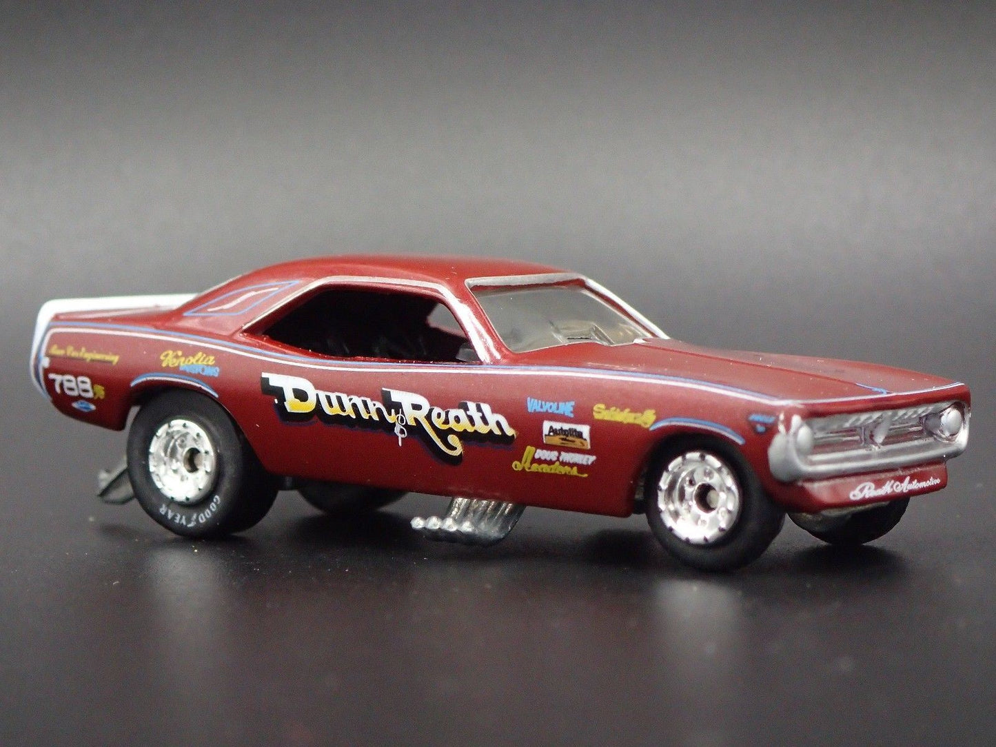 1971 DUNN & REATH PLYMOUTH CUDA FUNNY CAR NHRA 1/64 SCALE DIECAST MODEL CAR