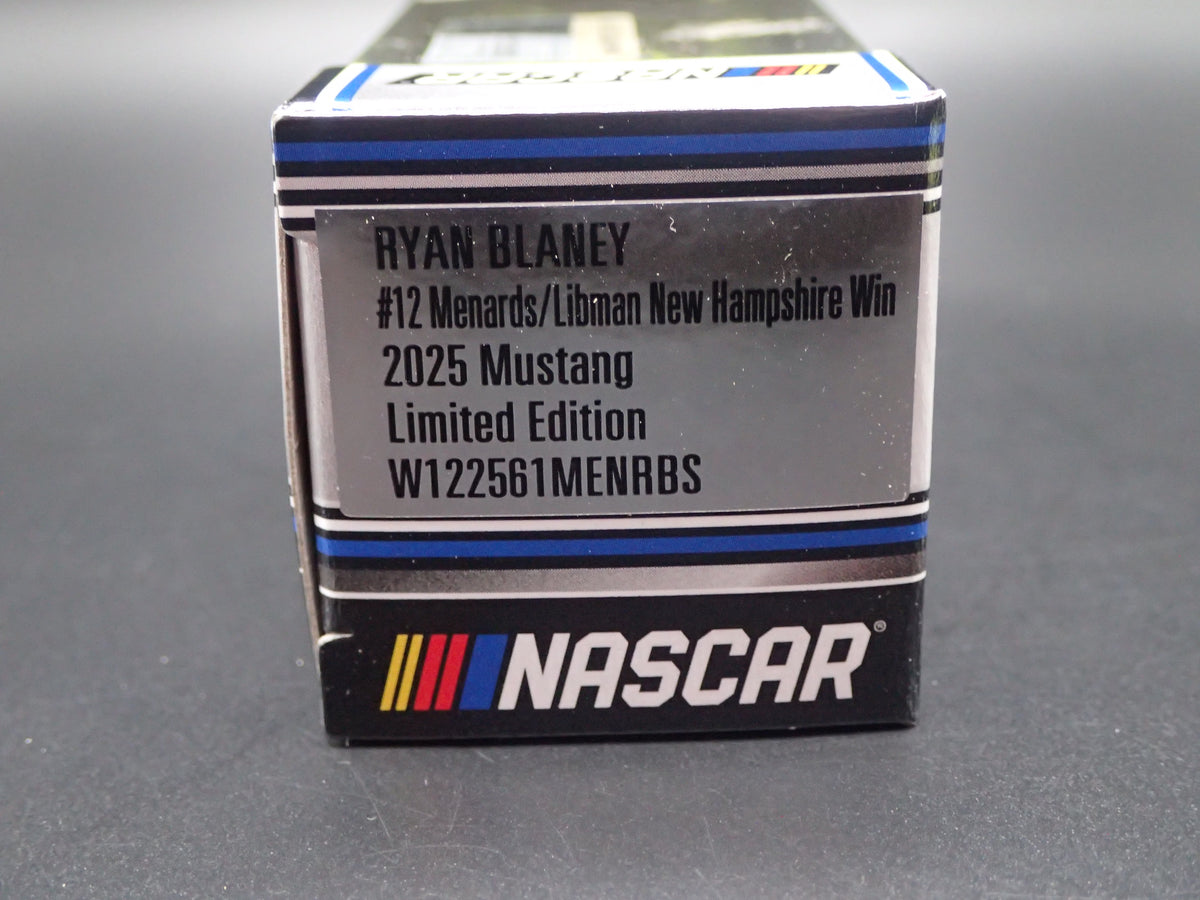 2025 25 FORD MUSTANG #12 RYAN BLANEY LIBMAN WIN NASCAR 1:64 DIECAST CAR