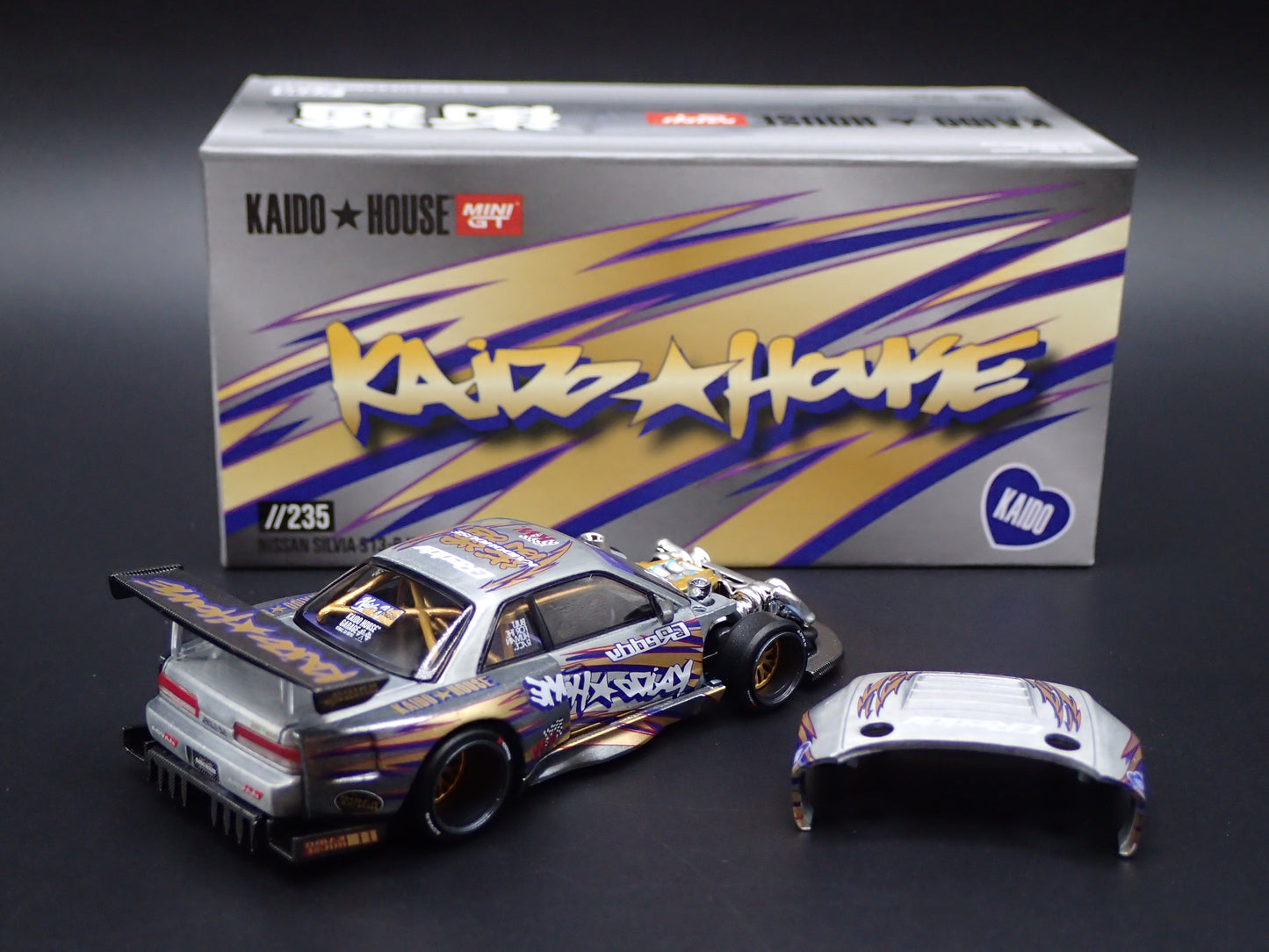 2026 KAIDO DRIFT NISSAN SILVIA S13-R V1 #235 RAW CHASE 1/64 SCALE DIECAST MODEL CAR