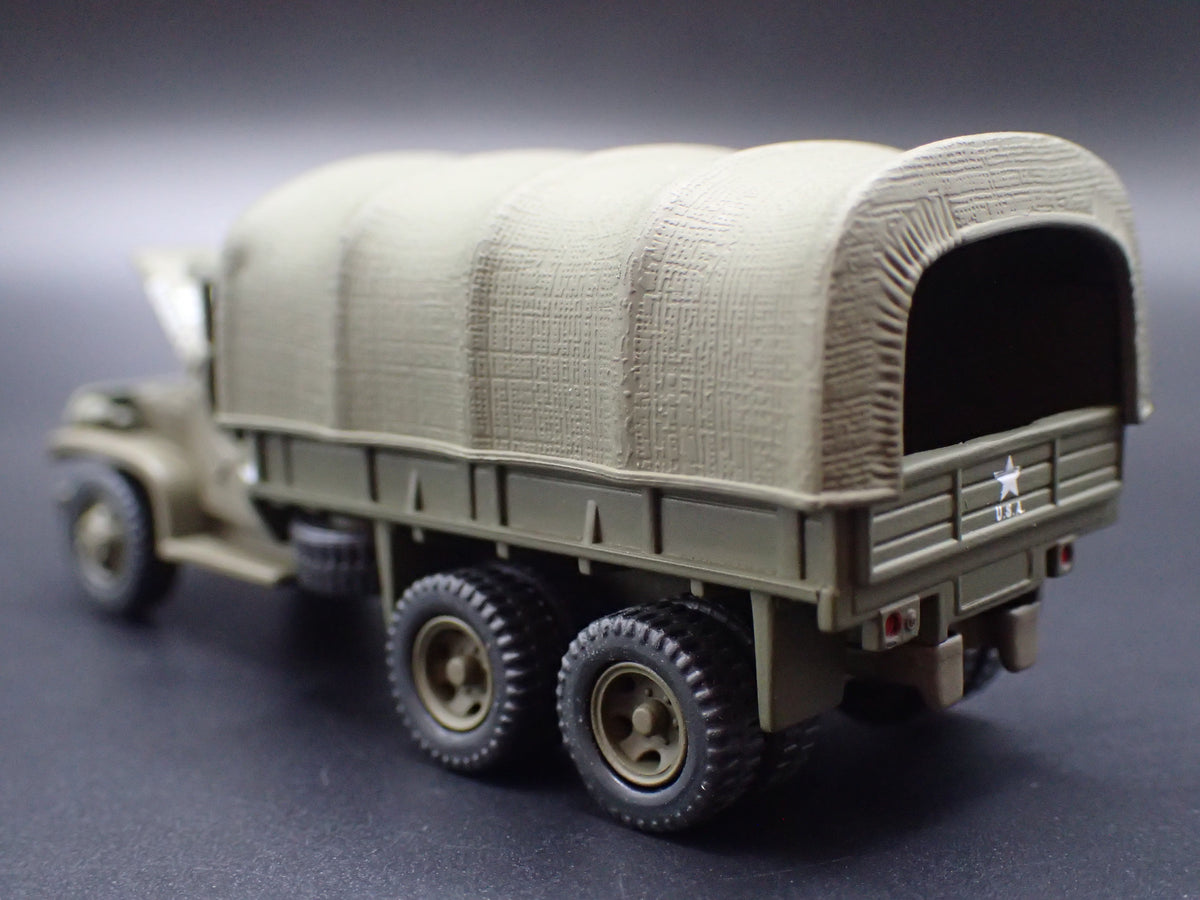 WWII GMC CCKW 2.5 TON 6X6 TRUCK MILITARY GREEN 1:87 SCALE DIECAST MODEL CAR