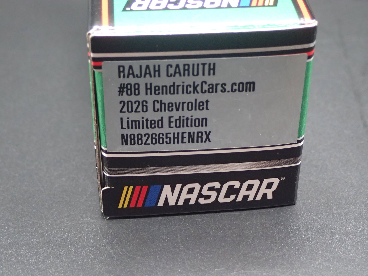 2026 CHEVROLET 88 RAJAH CARUTH HENDRICKCARS.COM NASCAR 1:64 SCALE DIECAST CAR