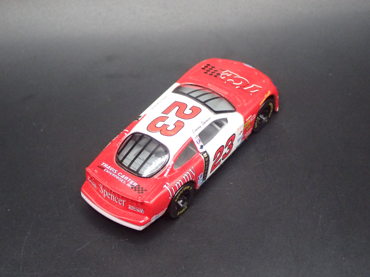 1999 99 FORD TAURUS 23 JIMMY SPENCER WEATHERED PAINT NASCAR 1/64 SCALE DIECAST CAR