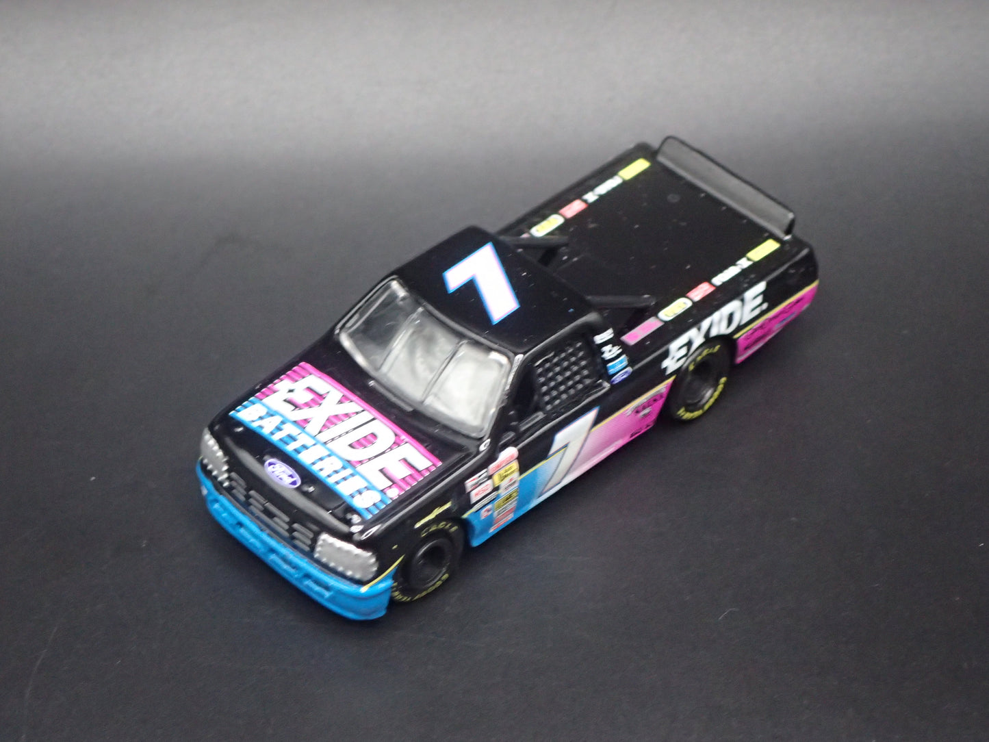 1995 95 FORD F150 #7 GEOFF BODINE EXIDE NASCAR TRUCK 1:64 DIECAST CAR