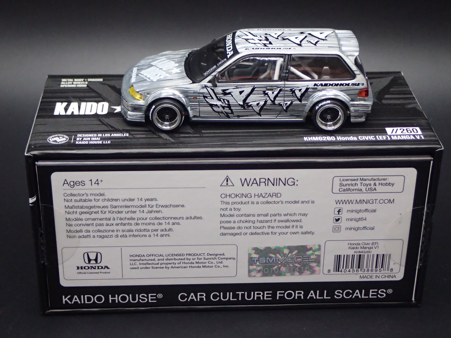 HONDA CIVIC EF KAIDO V1 #260 KAIDO HOUSE MINI GT RAW CHASE 2026 1:64 DIECAST MODEL CAR