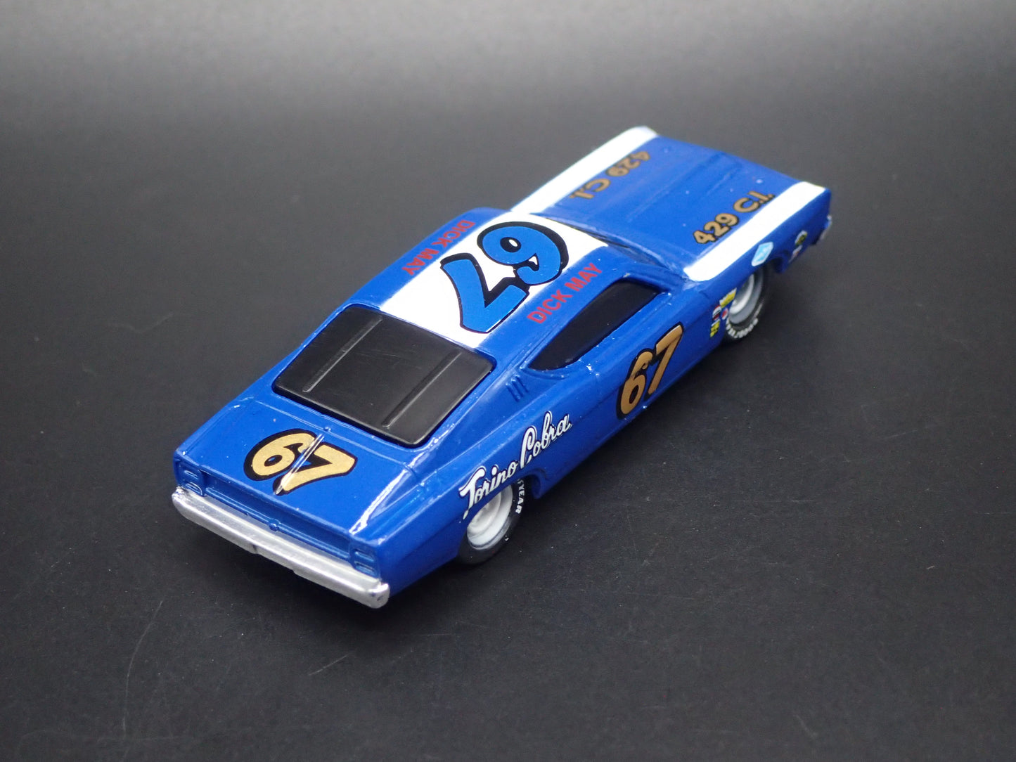 1969 69 FORD TORINO COBRA 67 DICK MAY NASCAR 1:64 SCALE DIORAMA DIECAST MODEL CAR