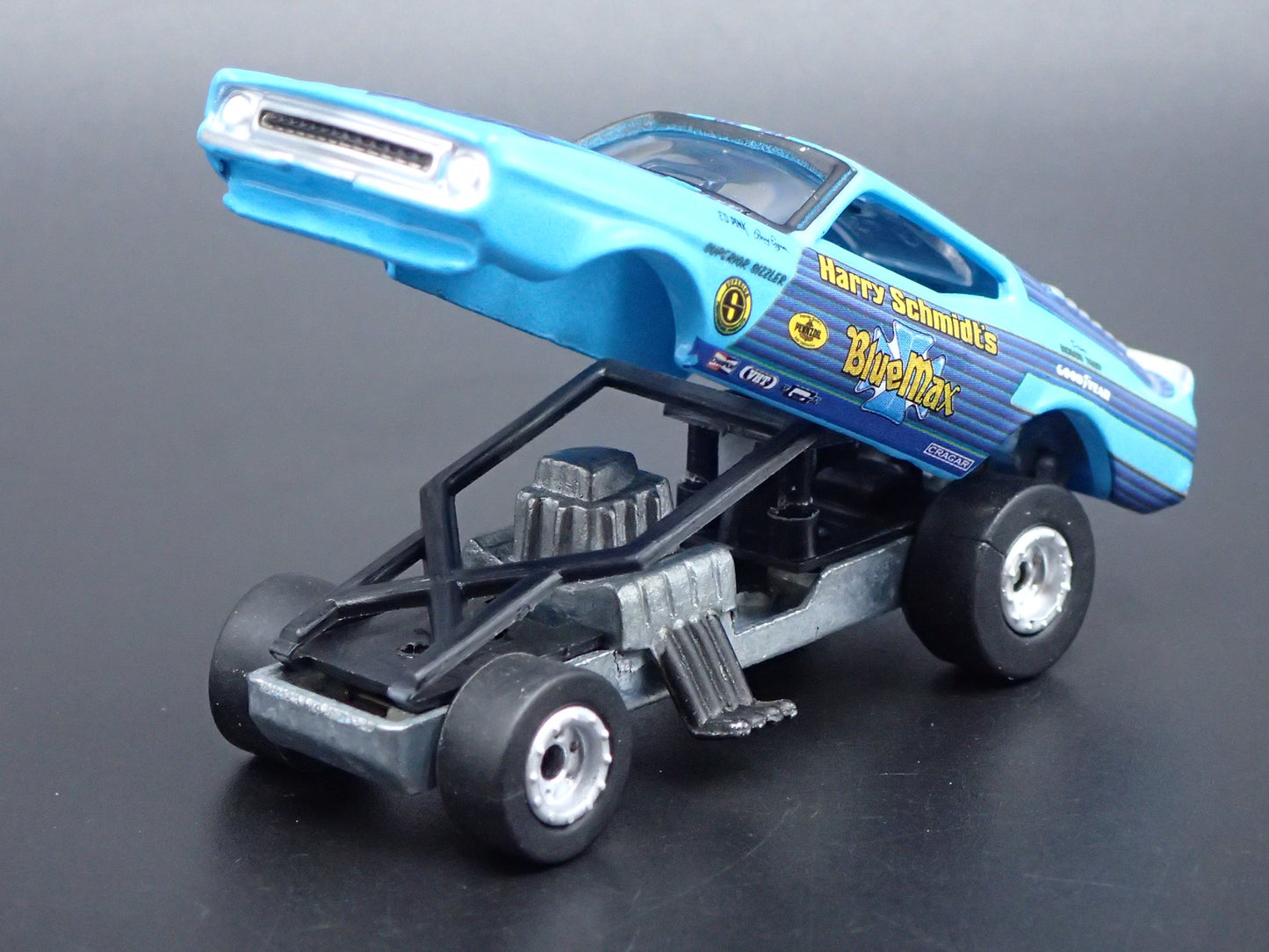 1972 72 FORD MUSTANG MACH 1 BLUE MAX FUNNY CAR NHRA 1/64 SCALE DIECAST MODEL CAR