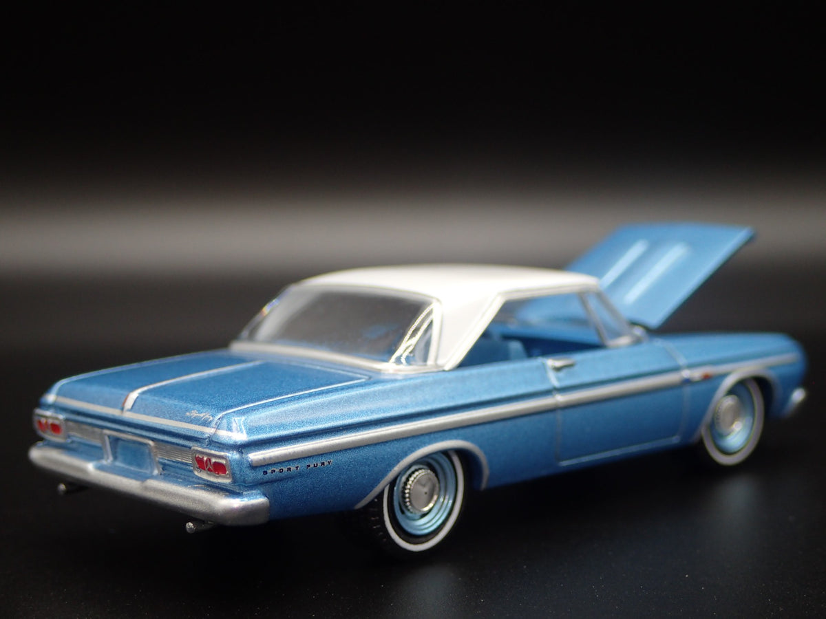 1964 64 PLYMOUTH SPORT FURY 426 MAX WEDGE 1:64 SCALE DIORAMA DIECAST MODEL CAR-Burning Rubber Toy Company
