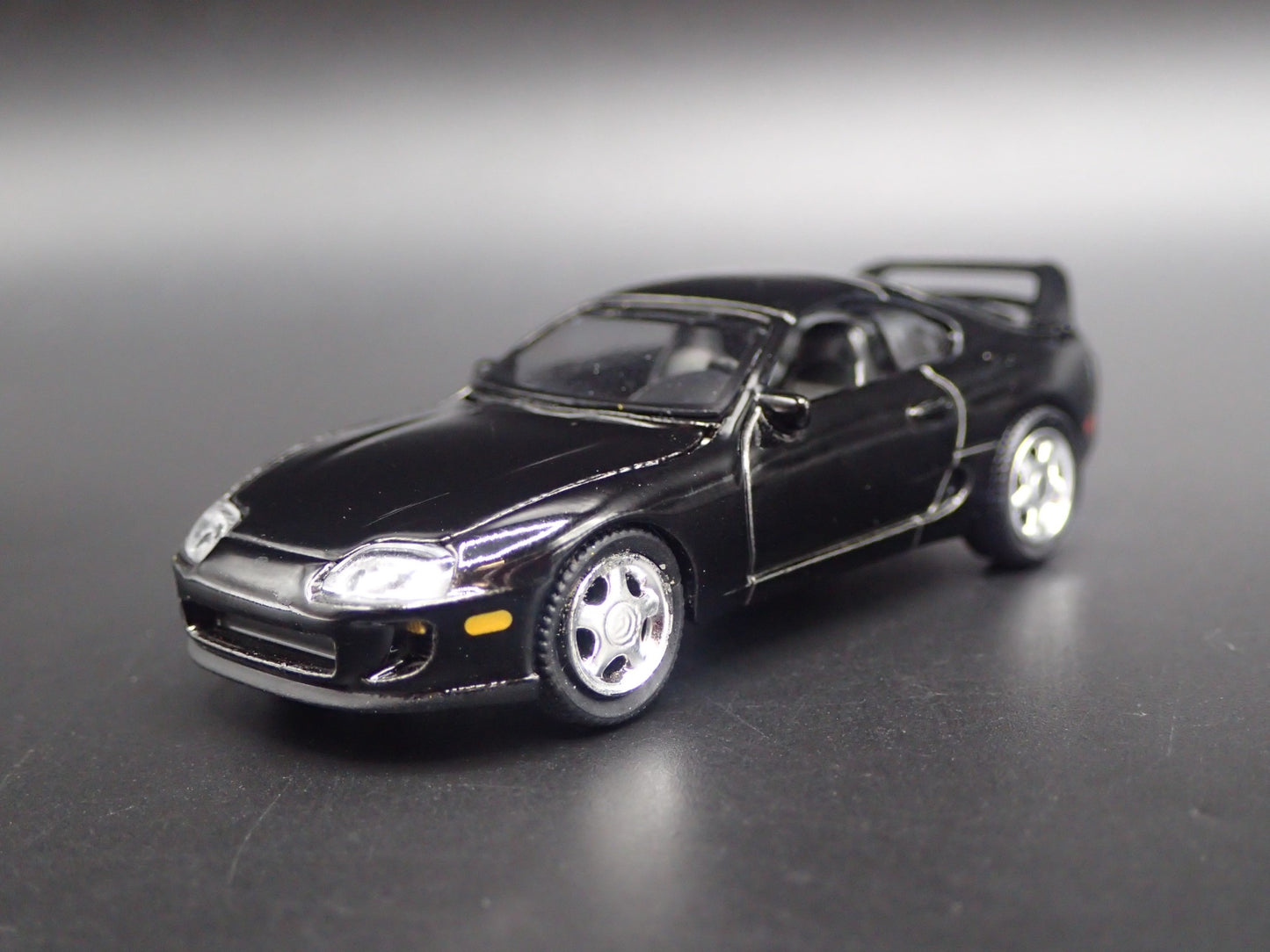1993 - 2002 TOYOTA SUPRA BLACK 1/64 SCALE COLLECTIBLE DIORAMA DIECAST MODEL CAR
