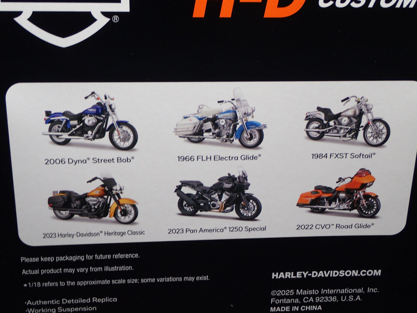 2022 22 CVO ROAD GLIDE HARLEY DAVIDSON MOTORCYCLE MAISTO SERIES 44 1/18 MODEL