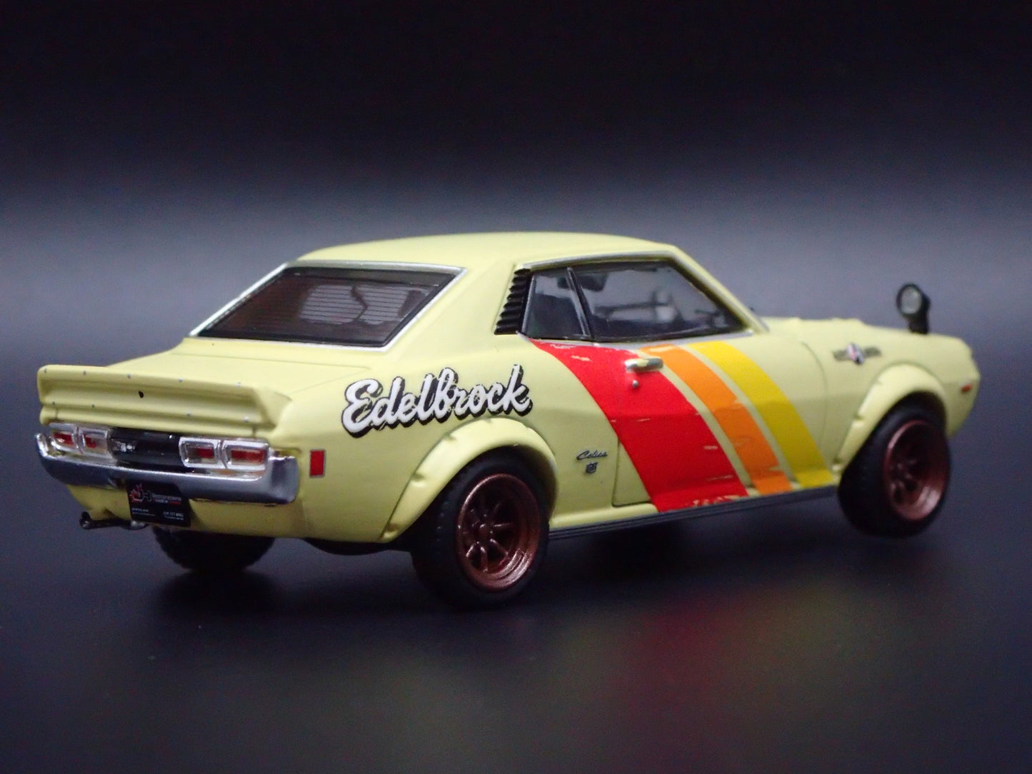 1970 TOYOTA CELICA 1600GTV TA22 EDELBROCK 1:64 SCALE DIORAMA DIECAST MODEL CAR