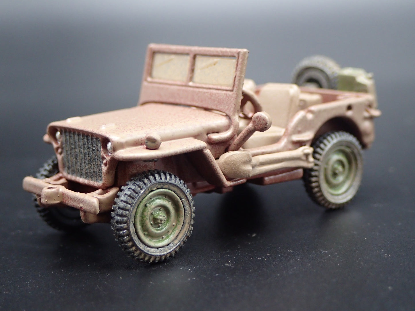 1944 JEEP MB WILLYS USA MILITARY CUSTOM BARN FIND 1:64 SCALE DIECAST MODEL CAR