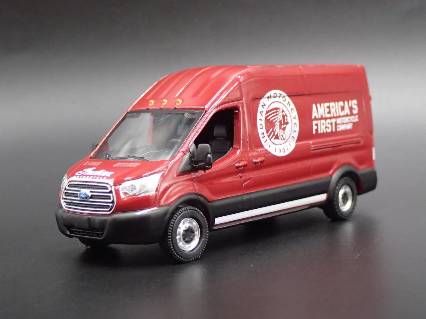 2015 15 FORD TRANSIT SPRINTER VAN INDIAN MOTORCYCLE 1:64 SCALE DIECAST MODEL CAR
