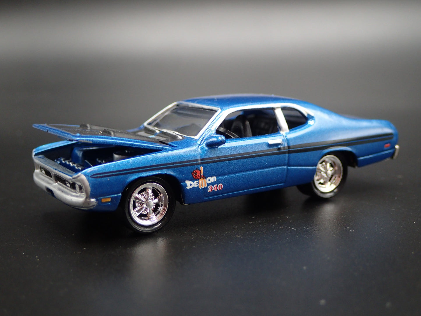 1971 71 DODGE DEMON BLUE RARE 1/64 SCALE COLLECTIBLE DIORAMA DIECAST MODEL CAR