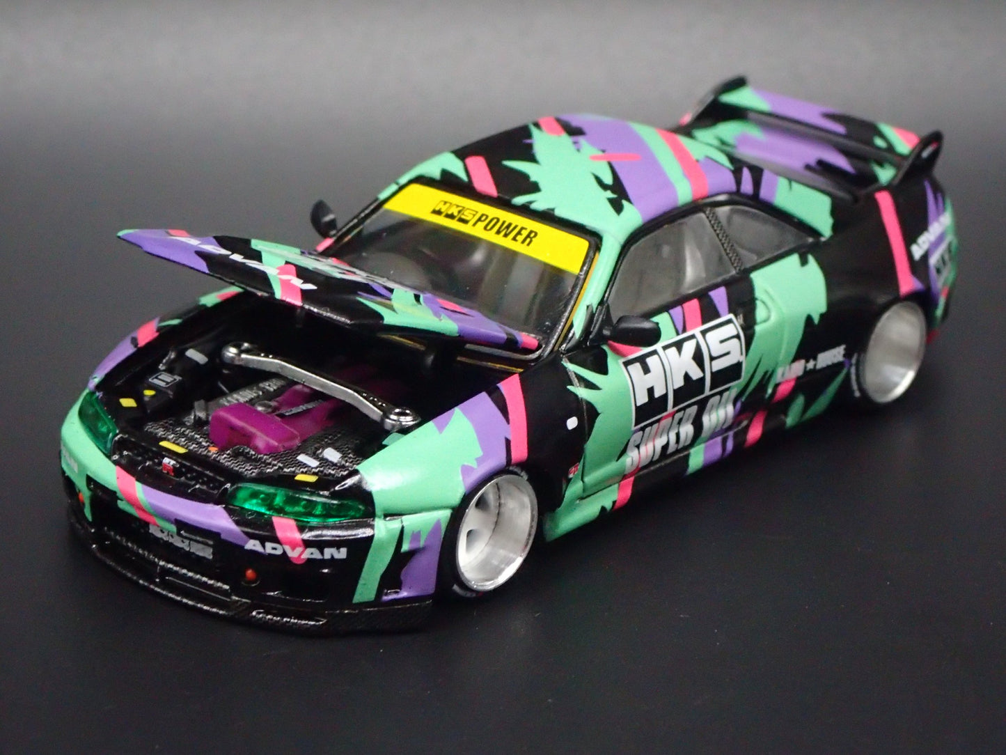 1993-1998 NISSAN SKYLINE GTR R33 HKS V1 KAIDO HOUSE 1:64 SCALE DIECAST MODEL CAR