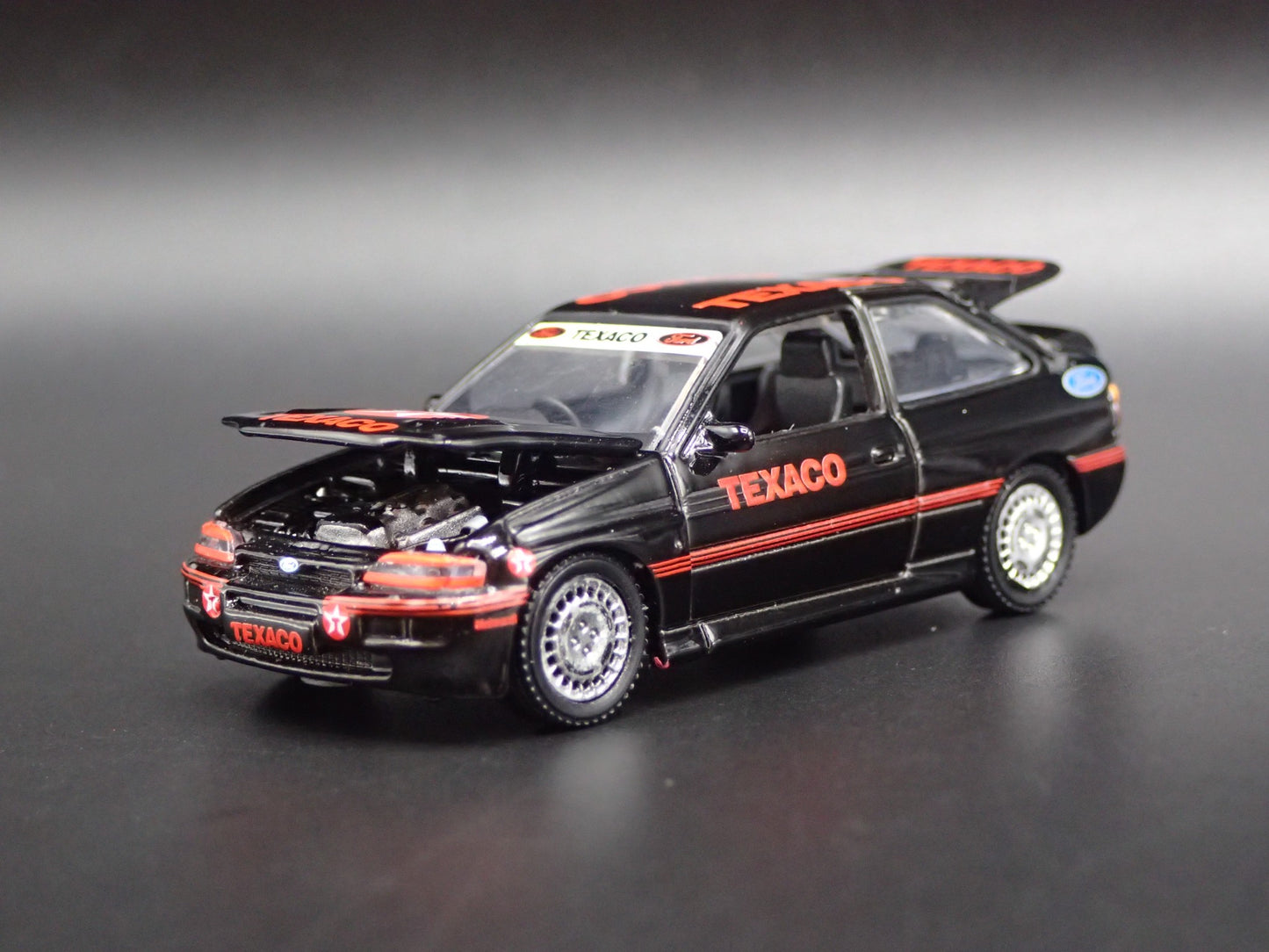 1995 95 FORD ESCORT RS COSWORTH TEXACO OIL BLACK 1:64 SCALE DIECAST MODEL CAR