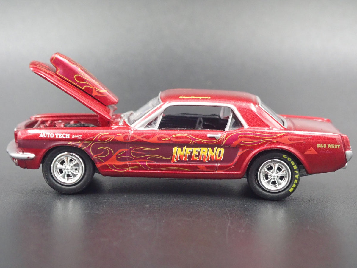 1966 FORD MUSTANG COUPE INFERNO RARE 1:64 LIMITED COLLECTIBLE DIECAST MODEL CAR-Burning Rubber Toy Company