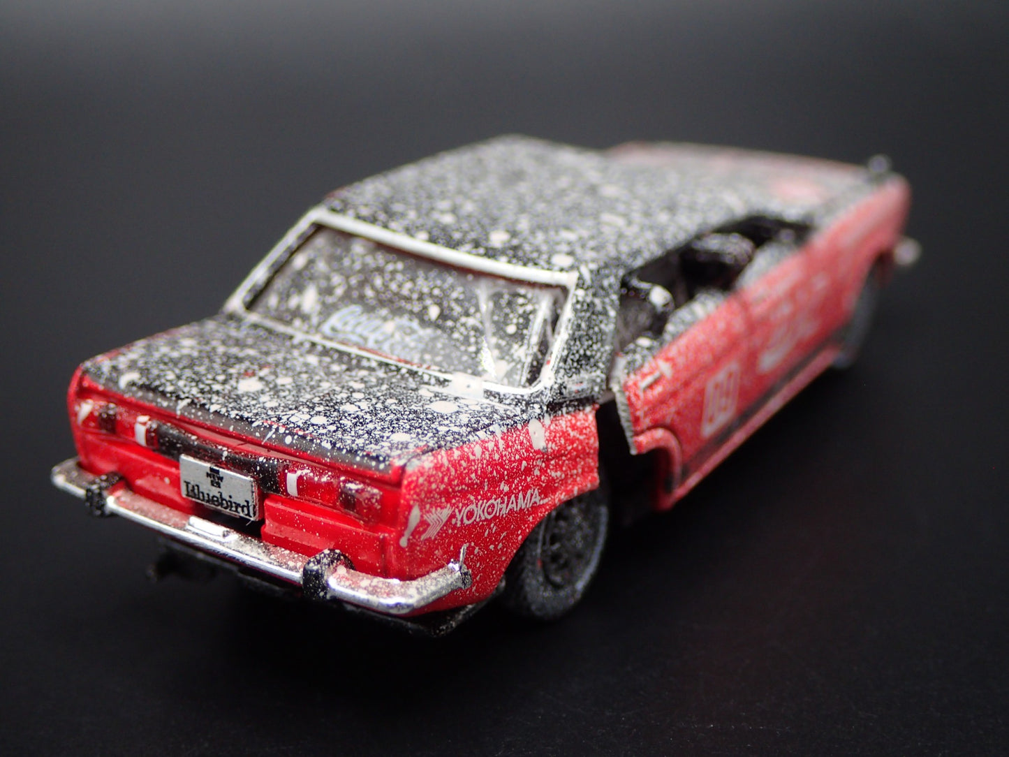 1967-1973 DATSUN BLUEBIRD 1600 SSS FOUR DOOR WRECKED COKE 1:64 DIECAST MODEL CAR