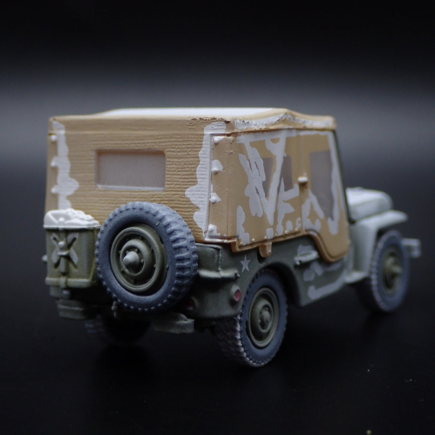 KOREAN WAR WILLYS MB JEEP ARMY MILITARY SNOW RARE 1:64 SCALE DIECAST MODEL CAR