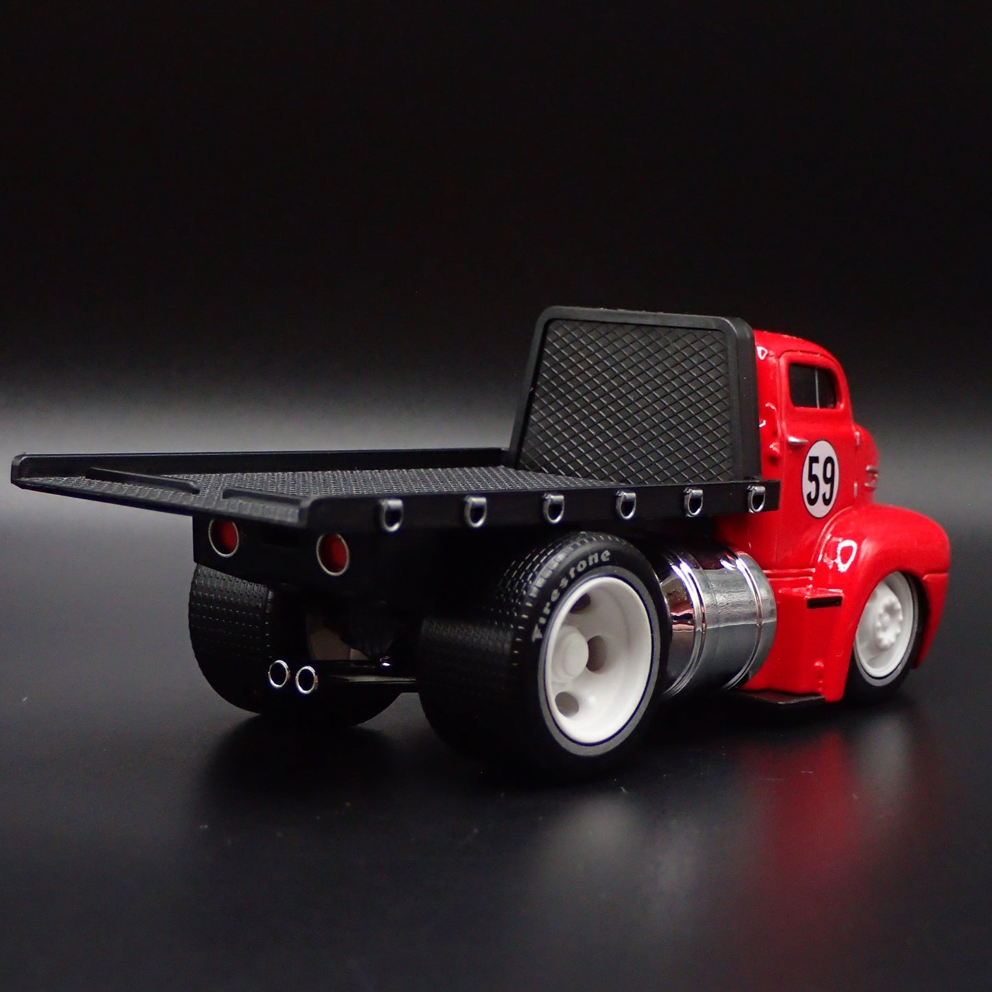 1950 50 FORD COE FLATBED TOW TRUCK CAR HAULER RED 1:64 SCALE DIECAST MODEL CAR