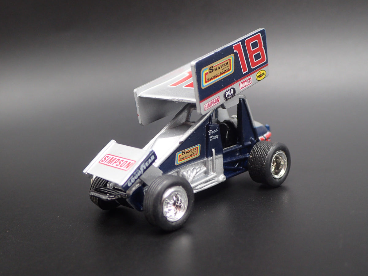 SPRINT CAR #18 BRAD DOTY GOODYEAR SHAVER 1:64 SCALE DIORAMA DIECAST MODEL CAR-Burning Rubber Toy Company