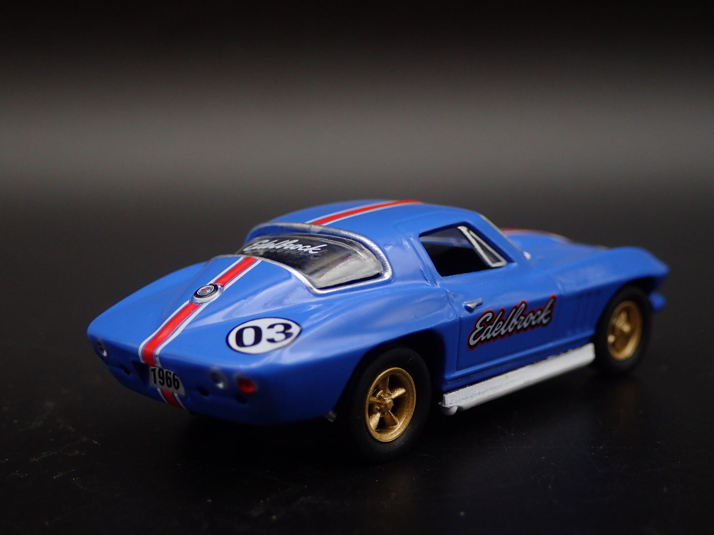 1966 66 CHEVY CHEVROLET CORVETTE 427 EDELBROCK BLUE 1:64 SCALE DIECAST MODEL CAR