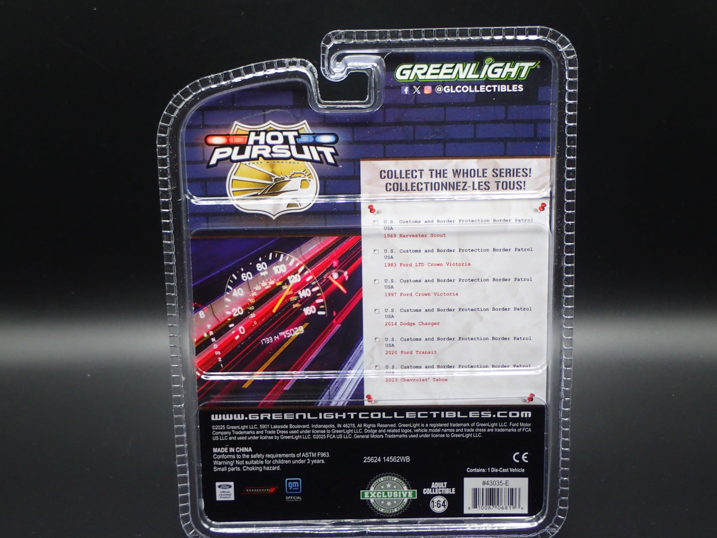 2025 GREENLIGHT GREEN MACHINE 2020 FORD TRANSIT VAN US CUSTOMS BORDER PATROL