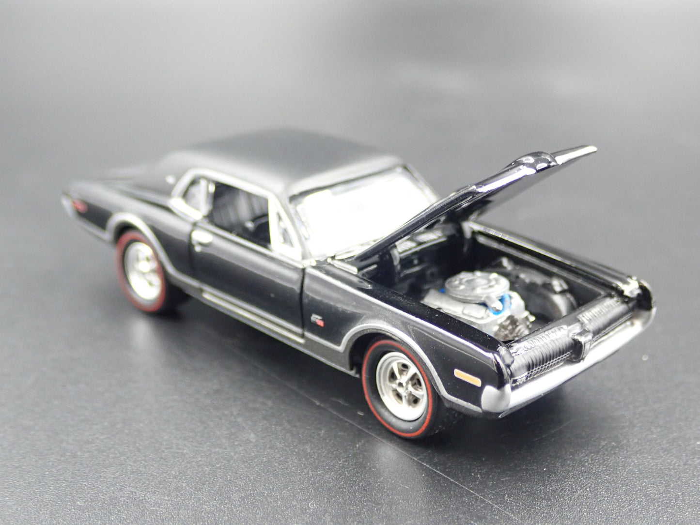 1968 MERCURY COUGAR GTE BLACK 1/64 SCALE COLLECTIBLE DIORAMA DIECAST MODEL CAR