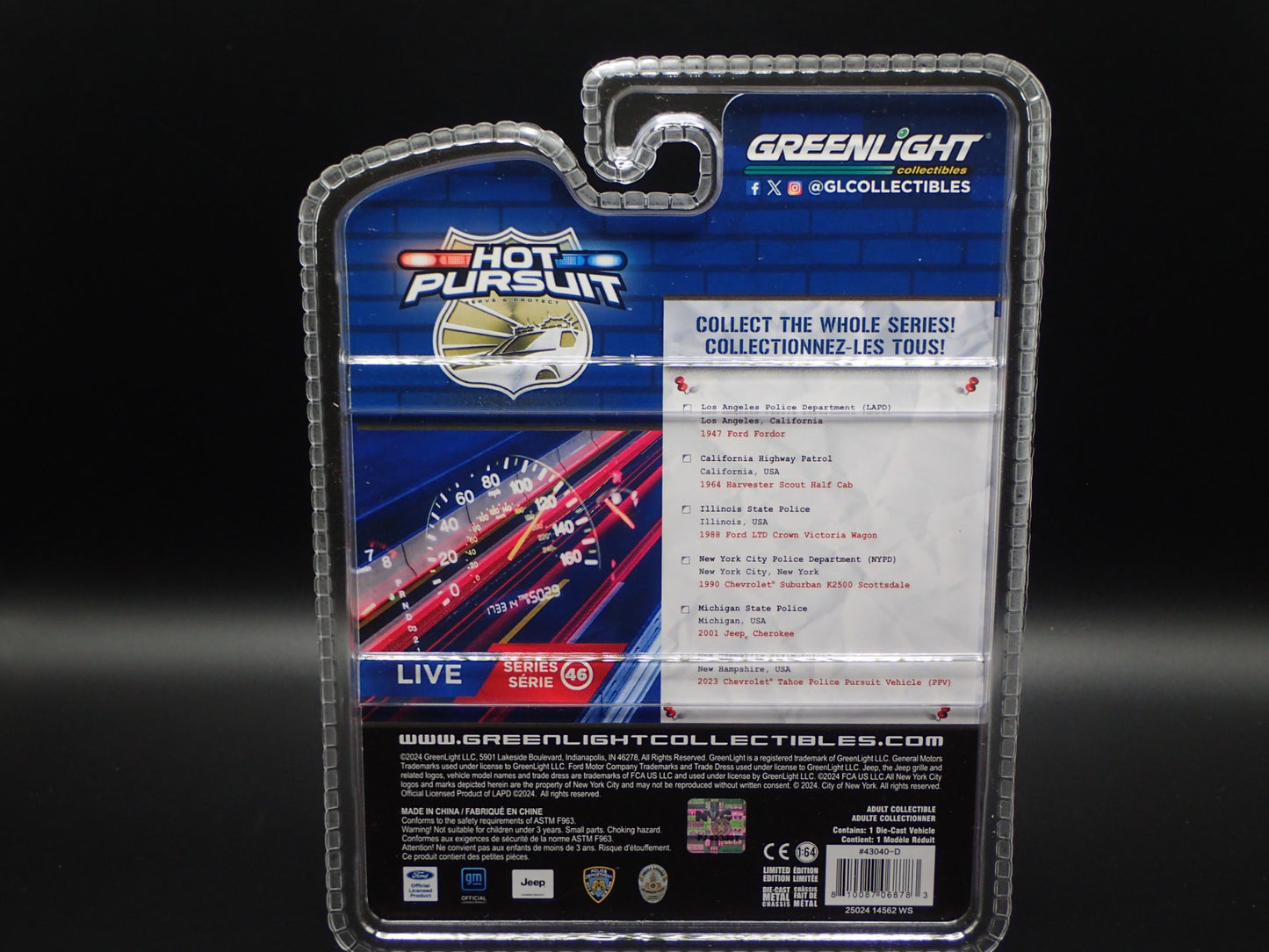 2025 GREENLIGHT GREEN MACHINE 1990 CHEVY SUBURBAN K2500 NYPD HOT PURSUIT 46