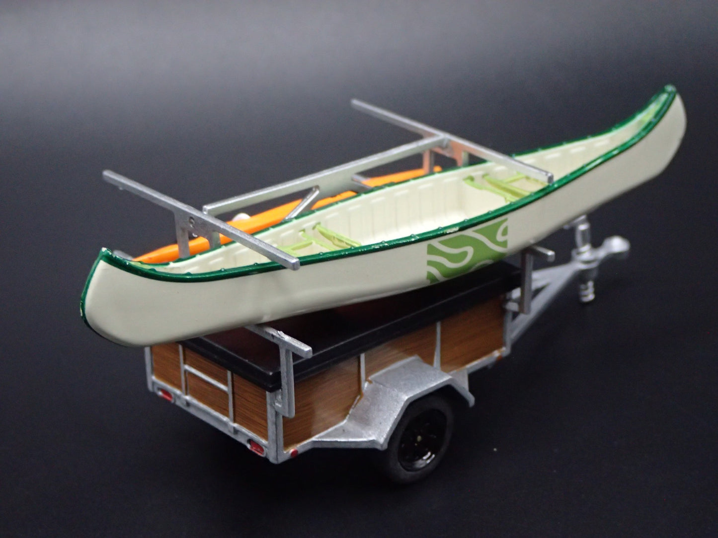 CANOE AND KAYAK TRAILER HITCH 1:64 SCALE DIORAMA COLLECTIBLE DIECAST MODEL BOAT