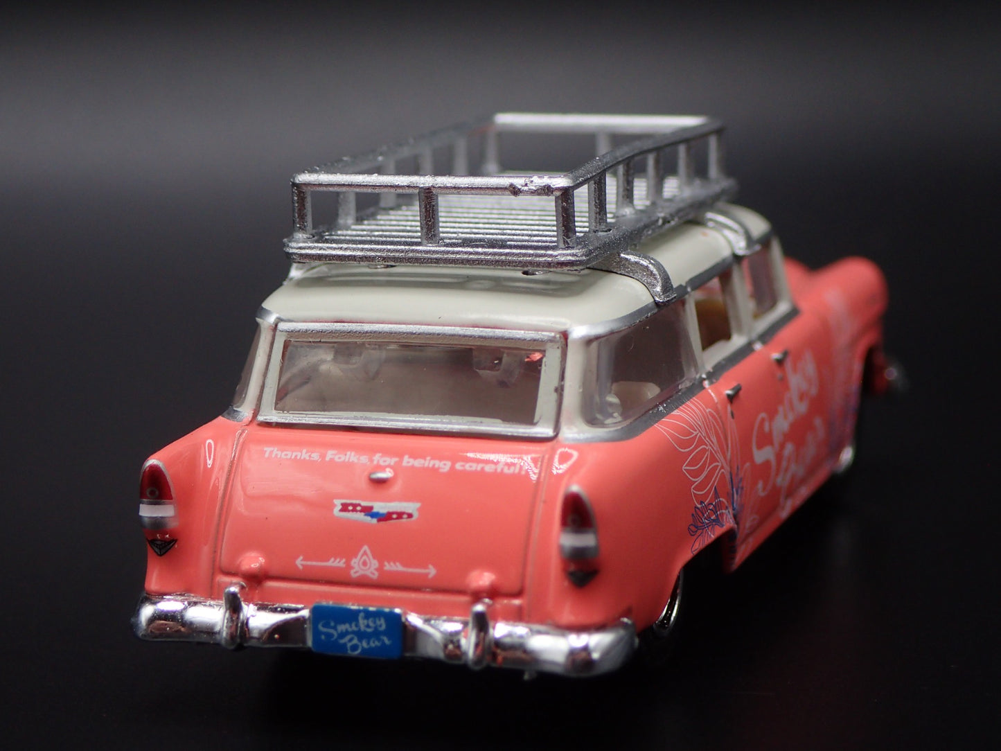 1955 55 CHEVROLET 210 TOWNSMAN STATION WAGON SMOKEY BEAR 1:64 DIECAST MODEL CAR