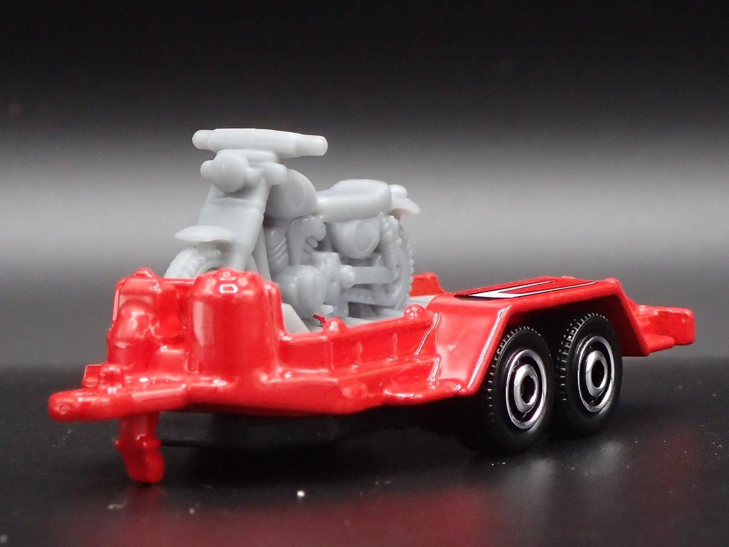 UTILITY TRAILER W MOTORCYCLE RED 1:64 SCALE COLLECTIBLE DIORAMA DIECAST MODEL