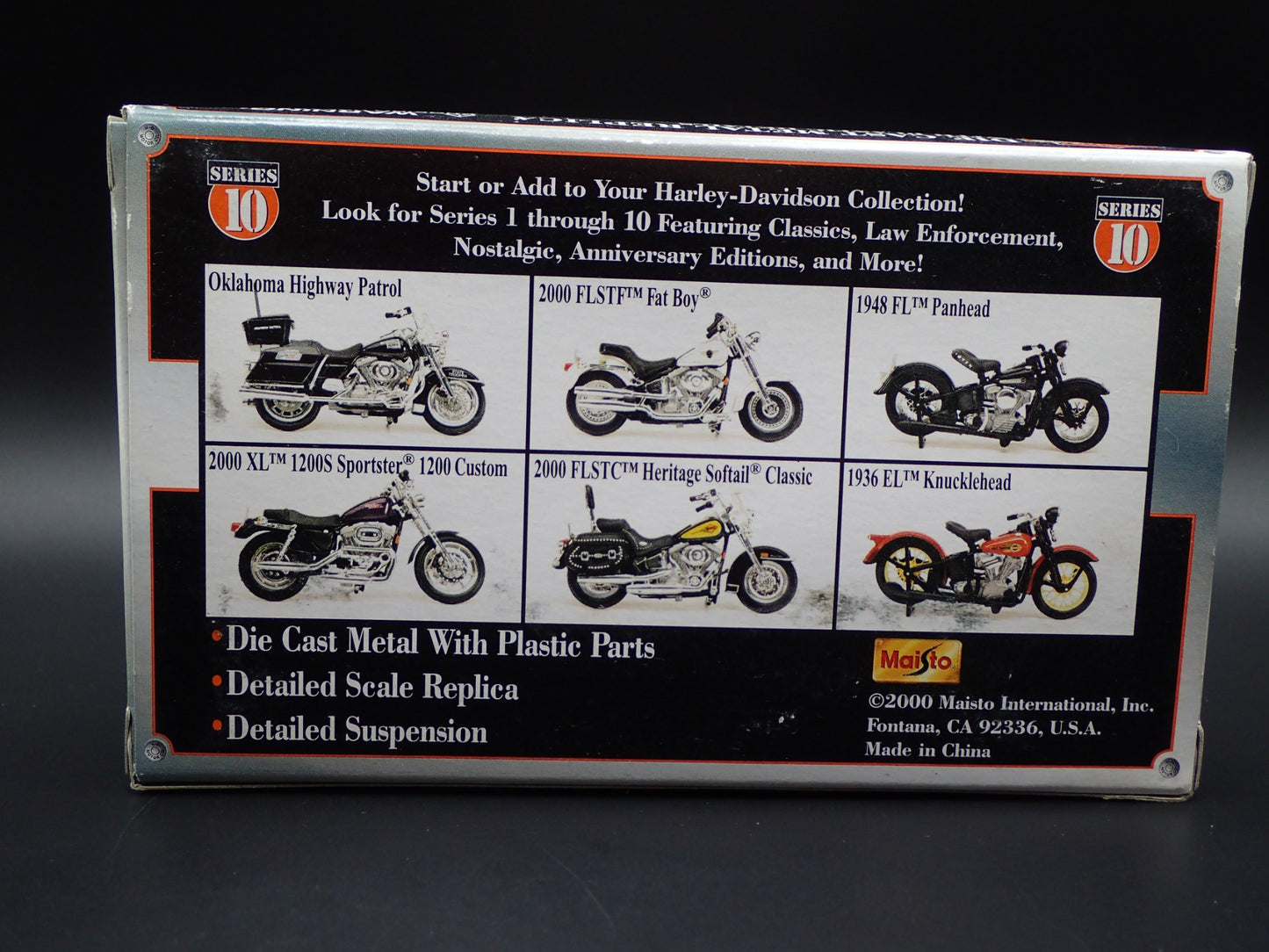 2000 FLSTF FAT BOY HARLEY DAVIDSON MOTORCYCLE HD S 10 1:18 SCALE DIECAST MODEL