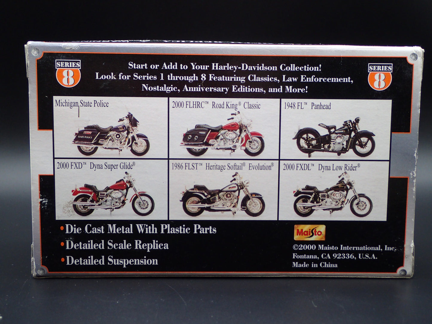 2000 FXDL DYNA LOW RIDER HARLEY DAVIDSON MAISTO SERIES 8 1/18 MOTORCYCLE MODEL