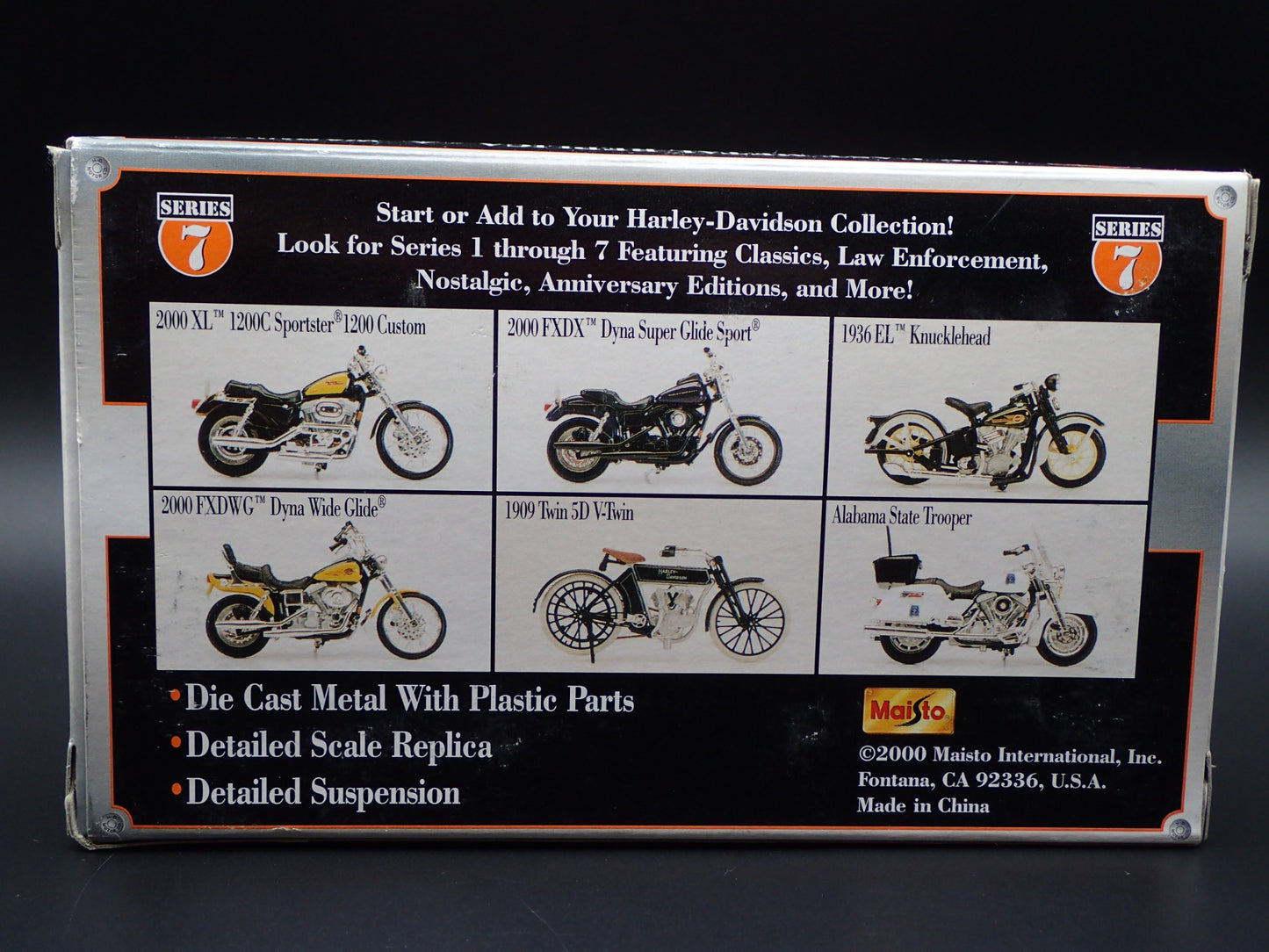 ALABAMA STATE TROOPER HARLEY DAVIDSON MAISTO 1/18 MOTORCYCLE MODEL SERIES 07