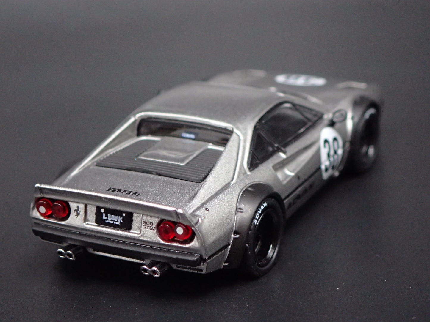 FERRARI 308 GTB LBWK LIBERTY WALK SILVER 1:64 SCALE DIORAMA DIECAST MODEL CAR