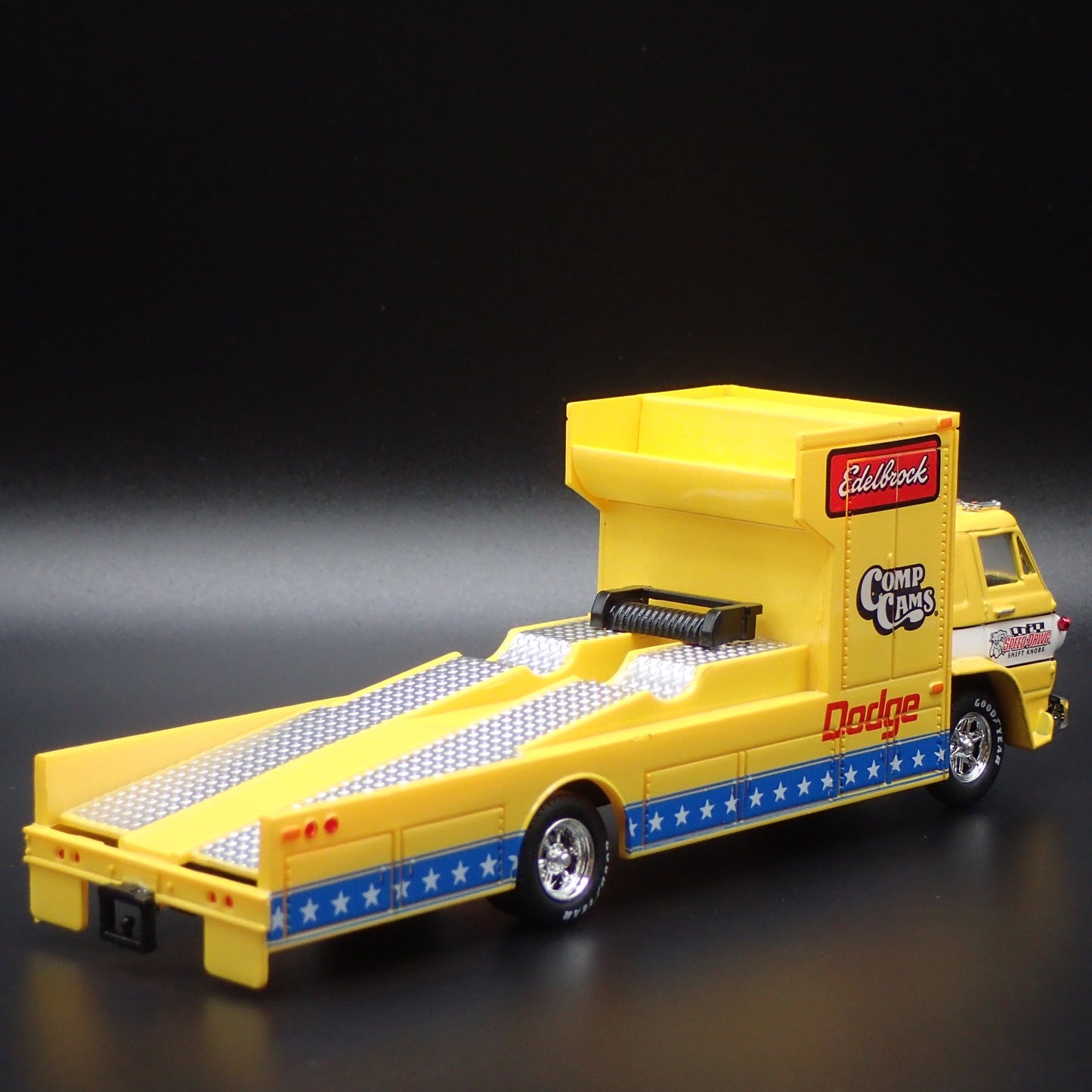 1966 66 DODGE L600 COE RAMP TRUCK HAULER EDELBROCK 1:64 SCALE DIECAST MODEL CAR