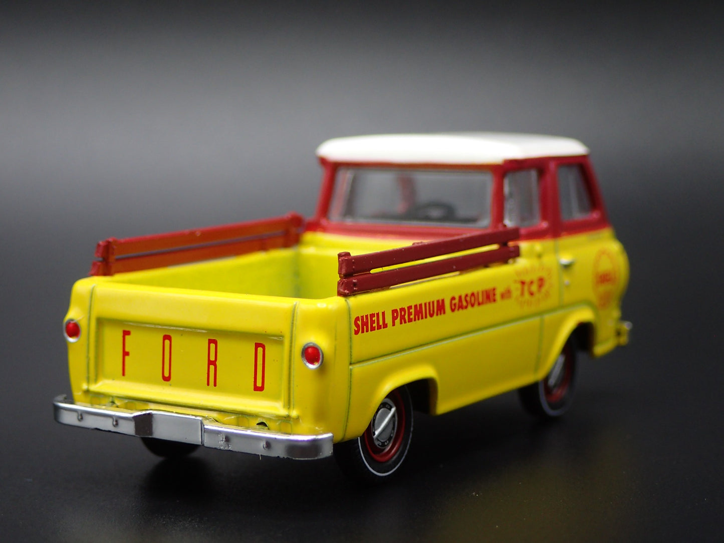 1965 65 FORD ECONOLINE PICKUP TRUCK SHELL YELLOW 1:64 SCALE DIECAST MODEL CAR