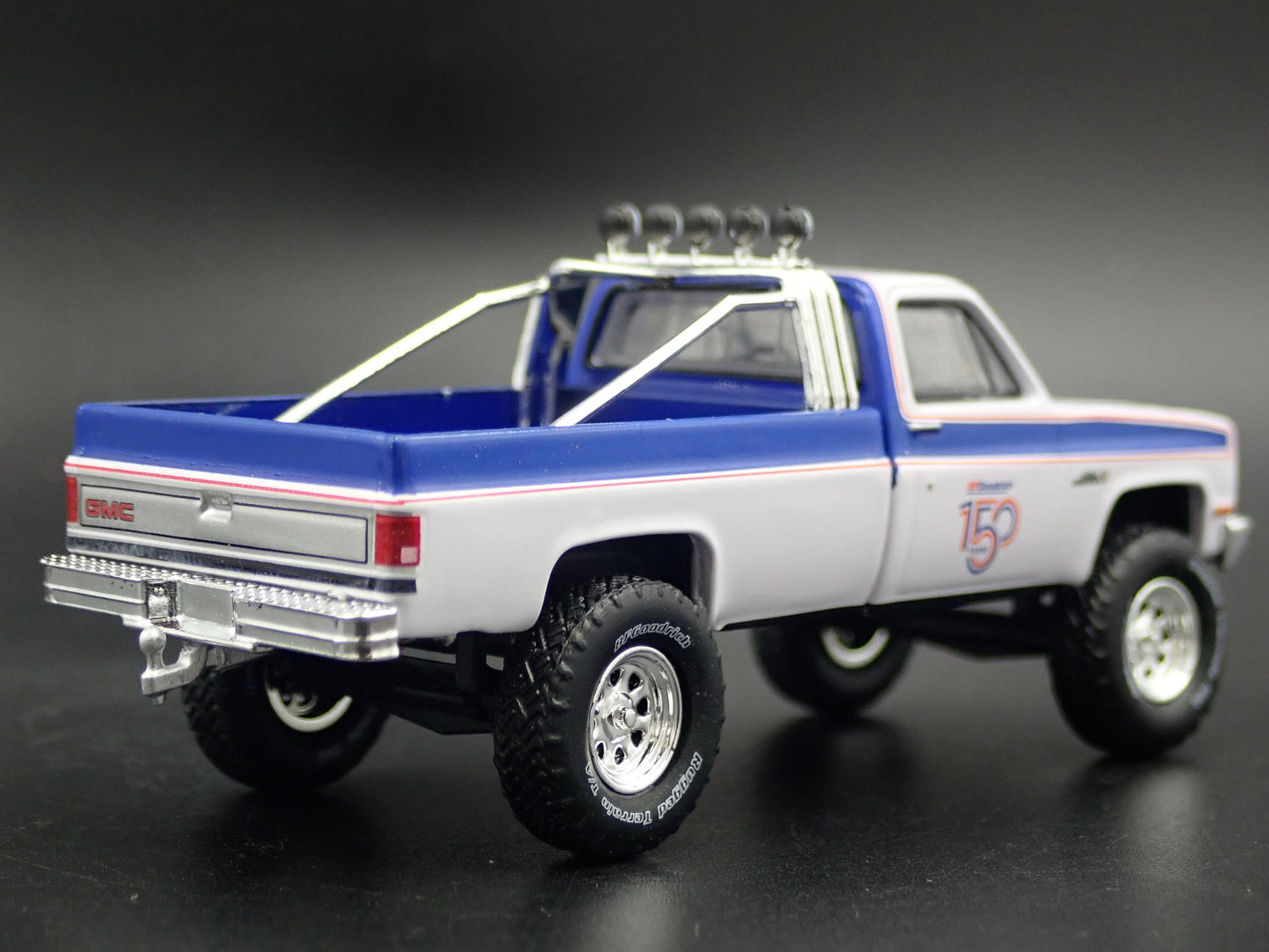 1985 85 GMC K2500 4X4 TRUCK BF GOODRICH SQUAREBODY 1/64 SCALE DIECAST MODEL CAR