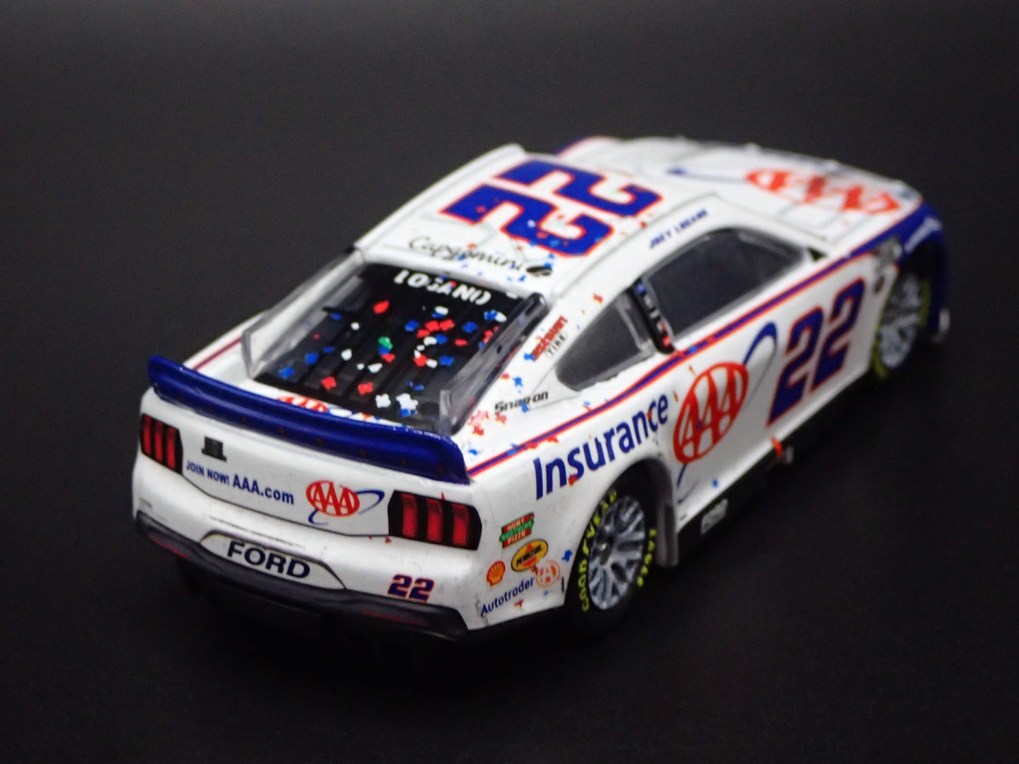 2025 25 FORD MUSTANG 22 JOEY LOGANO AAA WIN NASCAR 1:64 SCALE DIECAST MODEL CAR