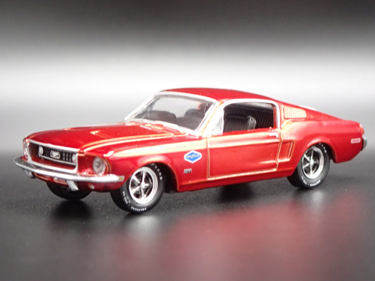 1968 68 FORD MUSTANG GT 390 FASTBACK GOODYEAR RED 1:64 SCALE DIECAST MODEL CAR