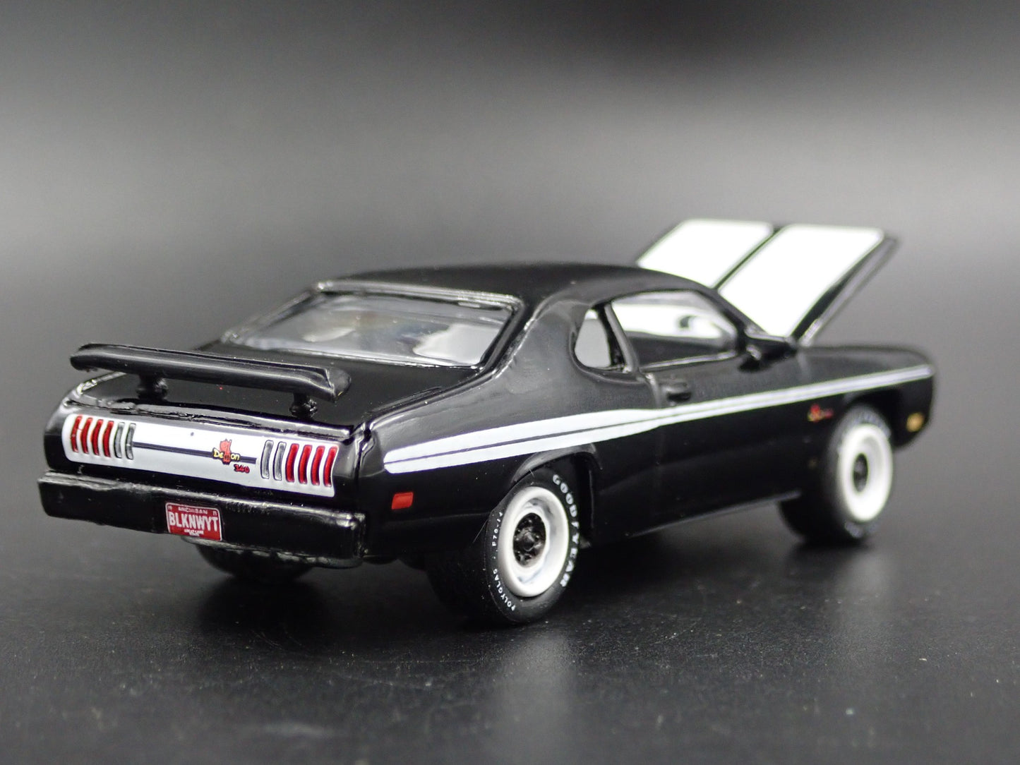 1971 71 DODGE DEMON 340 BLACK 1/64 SCALE COLLECTIBLE DIORAMA DIECAST MODEL CAR