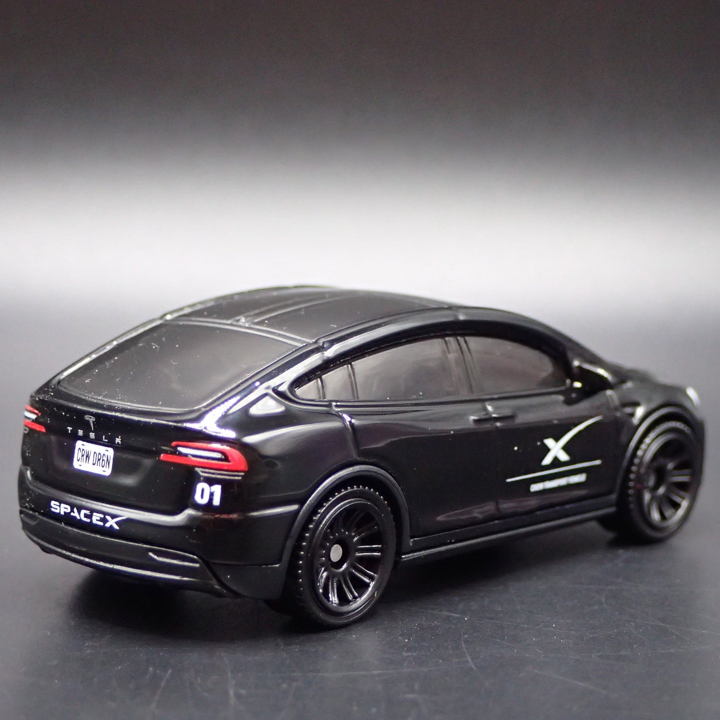 2016-2025 TESLA MODEL X SUV SPACE X BLACK 1:64 SCALE DIORAMA DIECAST MODEL CAR