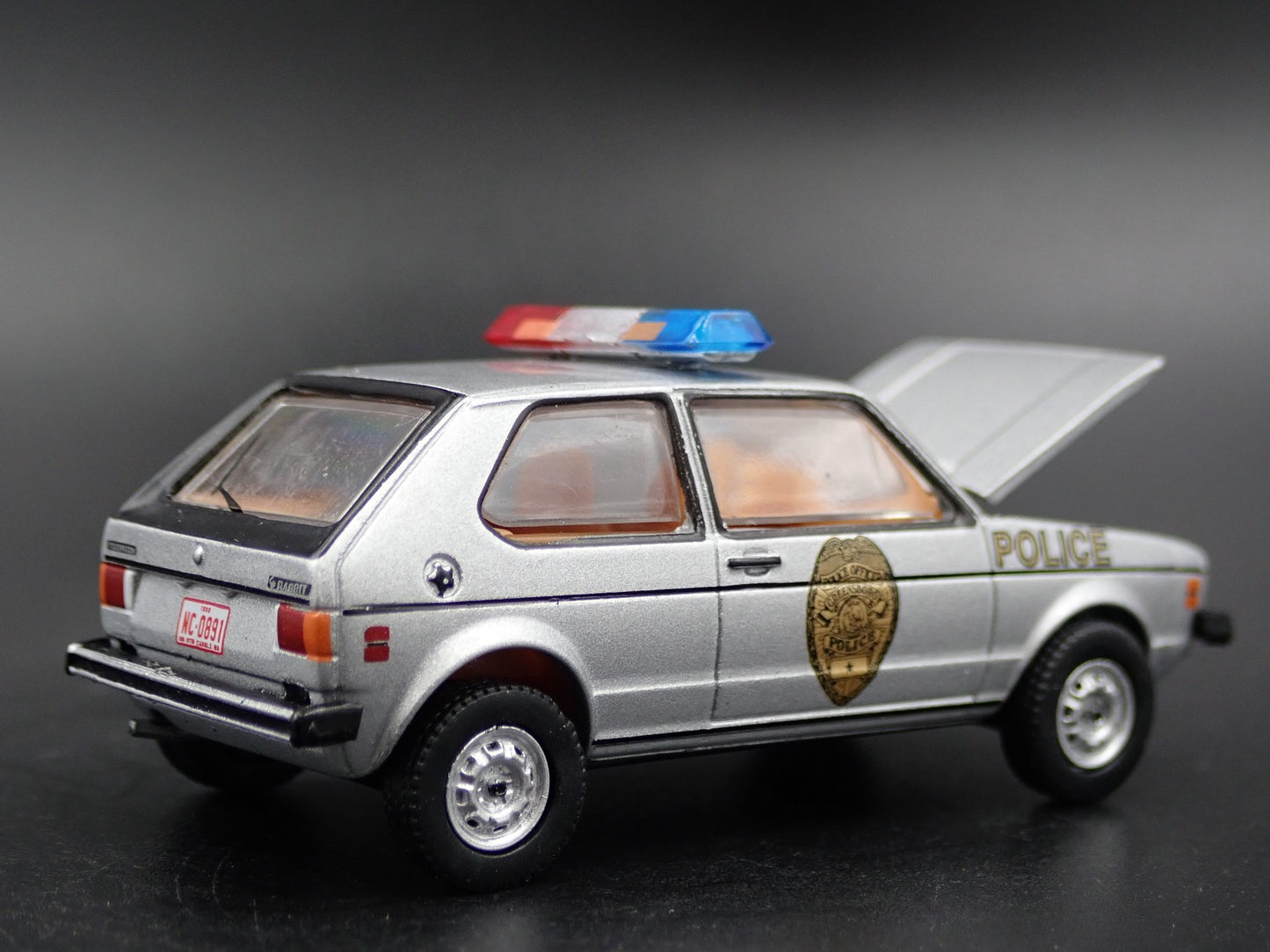 1980 80 VW VOLKSWAGEN RABBIT GREENSBORO, NC POLICE 1:64 SCALE DIECAST MODEL CAR