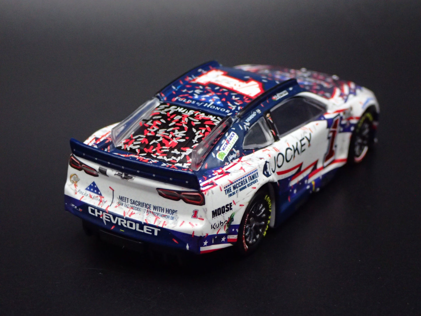 2025 25 CHEVROLET 1 ROSS CHASTAIN JOCKEY HONOR WIN NASCAR 1:64 SCALE DIECAST CAR