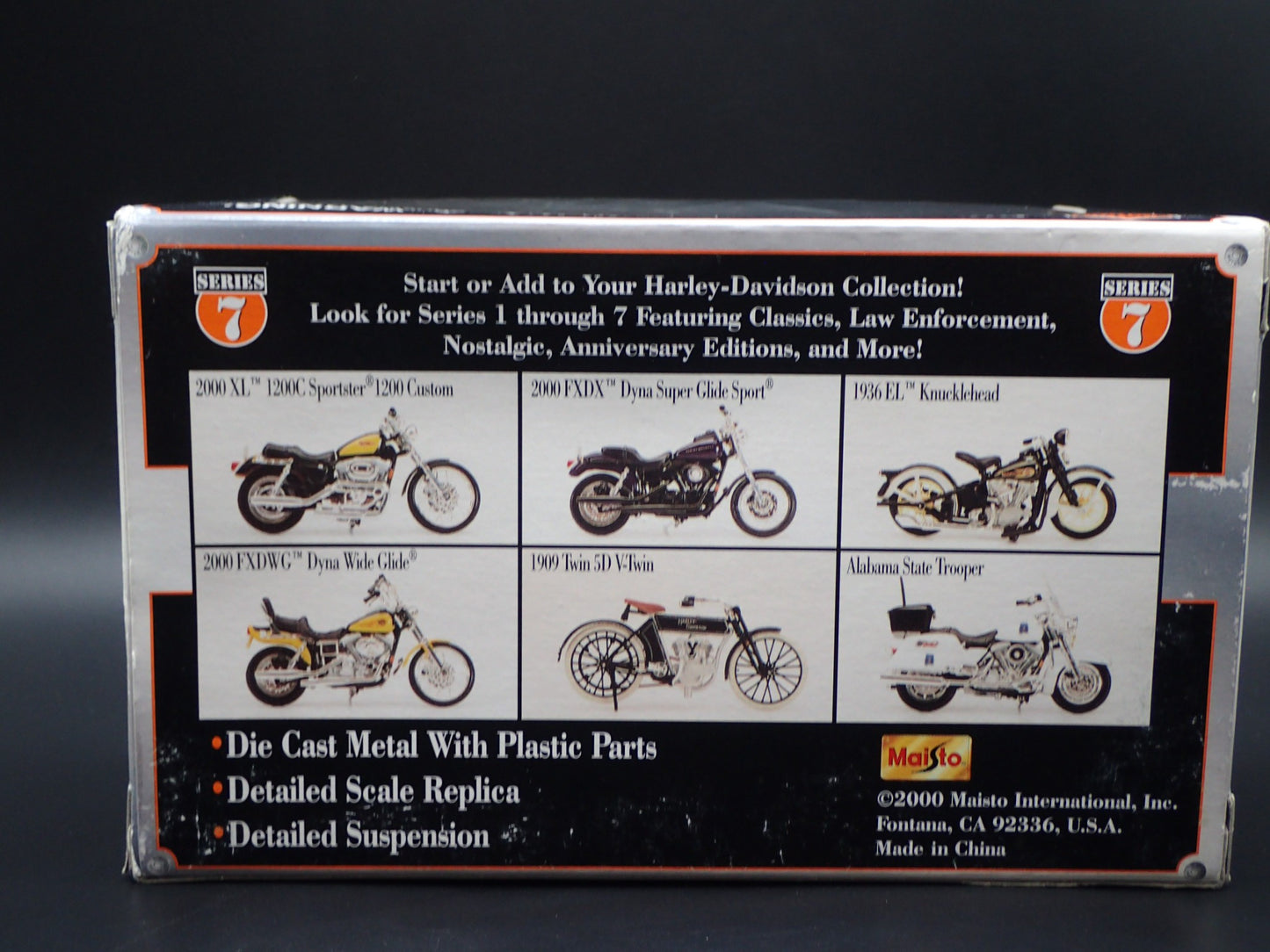 2000 XL 1200C SPORTSTER 1200 HARLEY DAVIDSON MOTORCYCLE 1:18 SCALE DIECAST MODEL