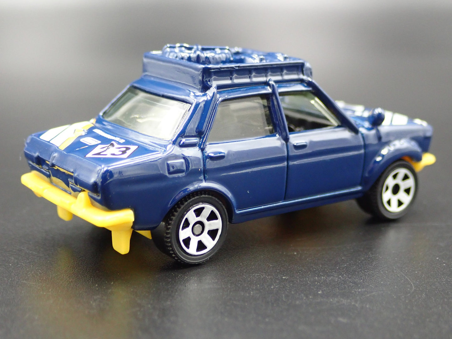 1968-1973 DATSUN 510 RALLY BLUE 1:64 SCALE COLLECTIBLE DIORAMA DIECAST MODEL CAR