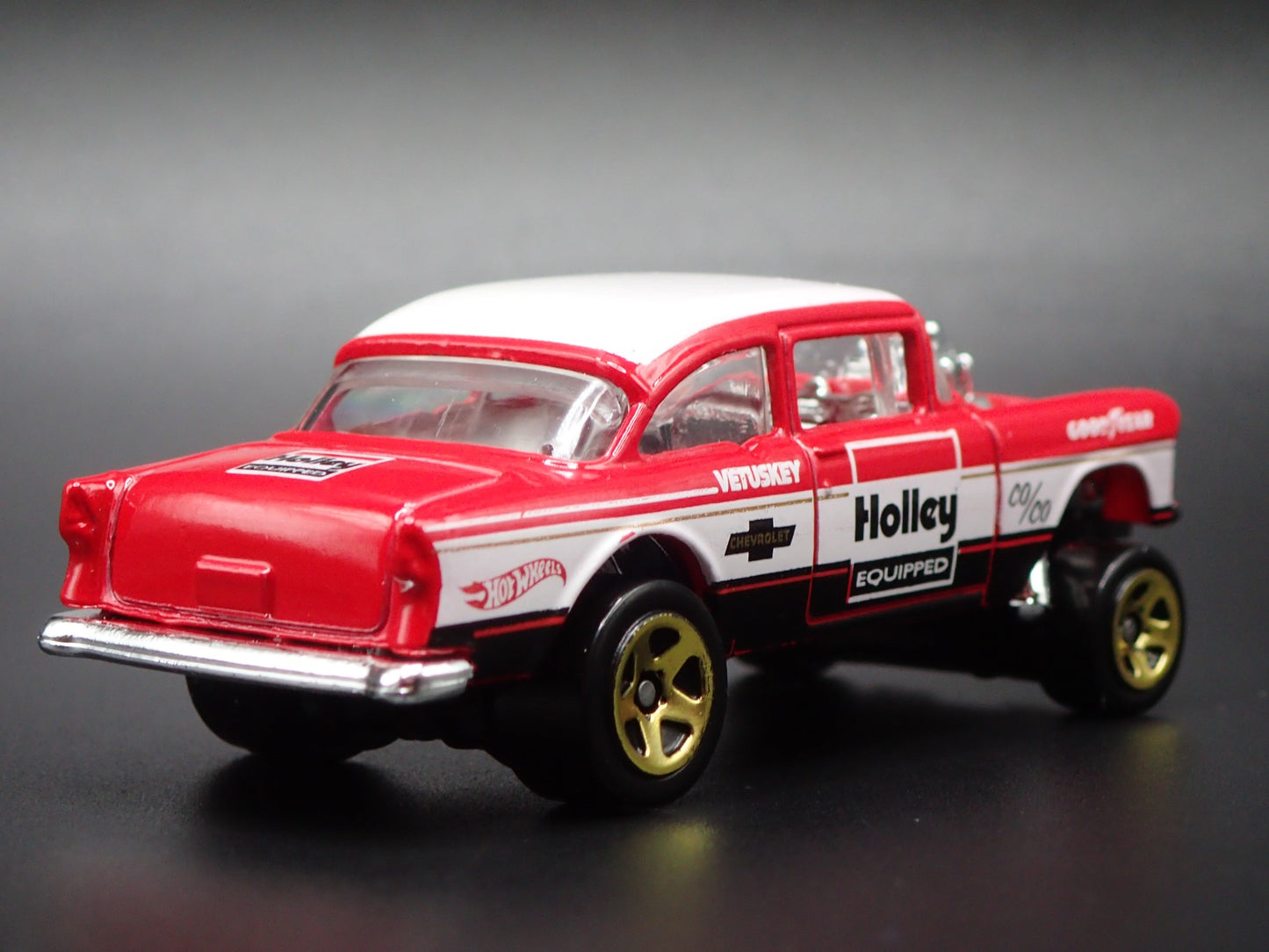 1955 55 CHEVY CHEVROLET BEL AIR GASSER NHRA HOLLEY 1:64 SCALE DIECAST MODEL CAR