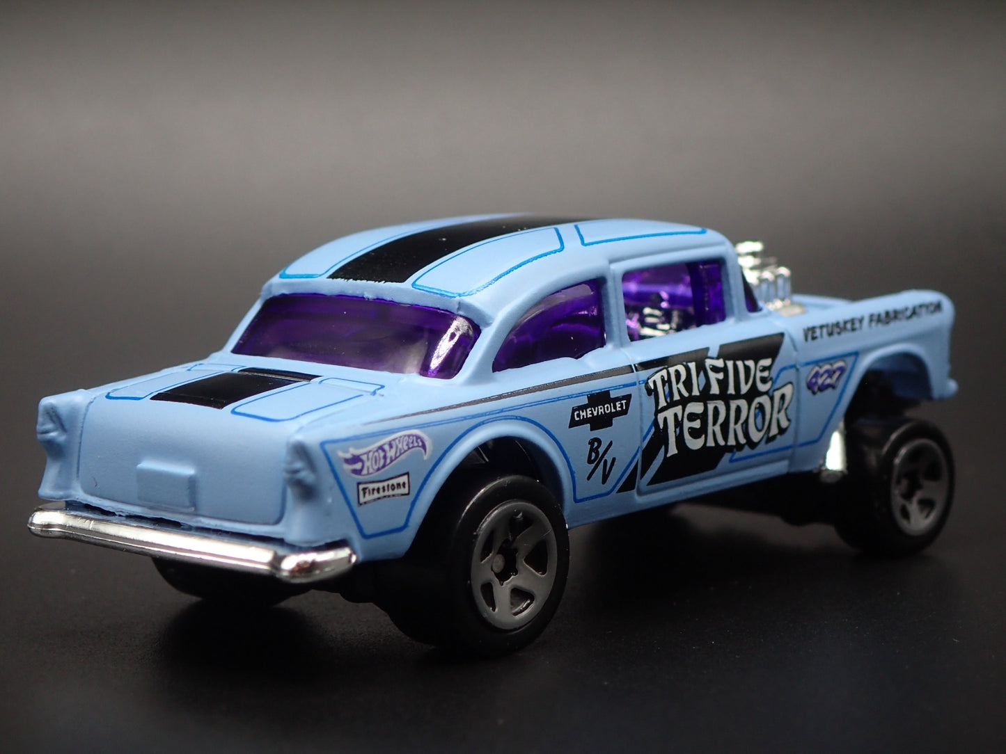 1955 55 CHEVY CHEVROLET BEL AIR GASSER NHRA 1:64 SCALE DIORAMA DIECAST MODEL CAR