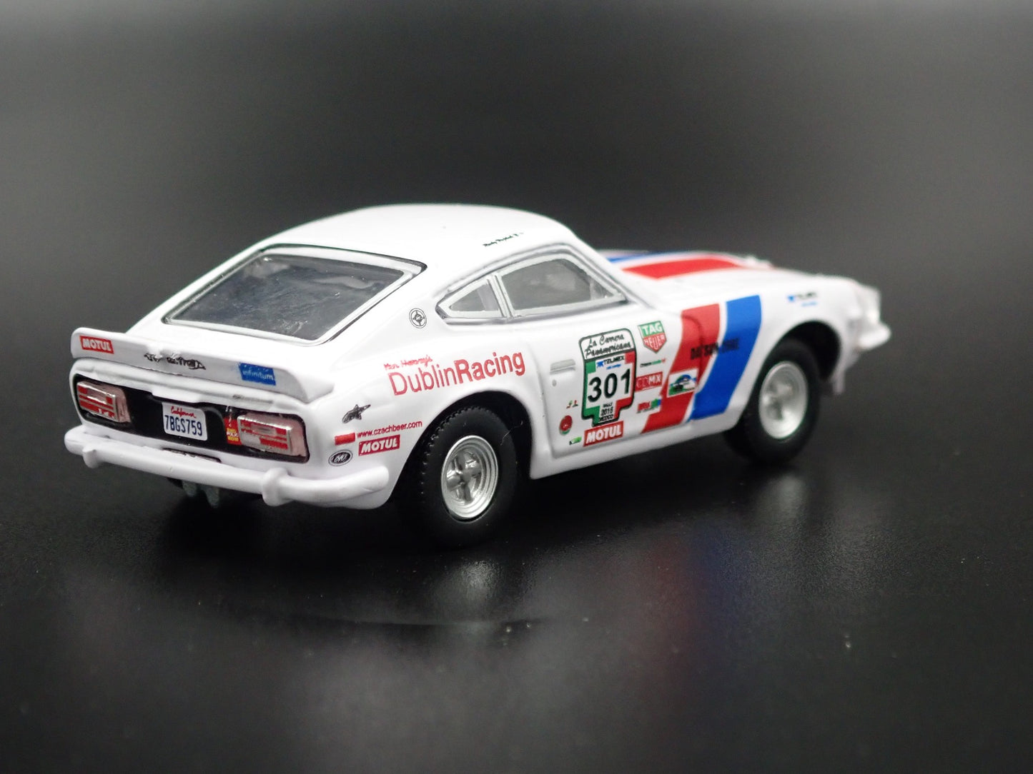 1970-1973 DATSUN 240Z RALLY DUBLIN RACING 1:64 SCALE DIORAMA DIECAST MODEL CAR